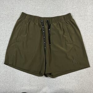 YoungLA Shorts Mens 2XL Green Athletic Gym Stretch Drawstring Running